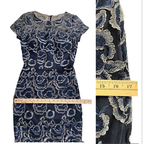 DAVID MEISTER FLORAL JACQUARD FULL LENGTH GOWN Women Size 2 - Picture 11 of 16